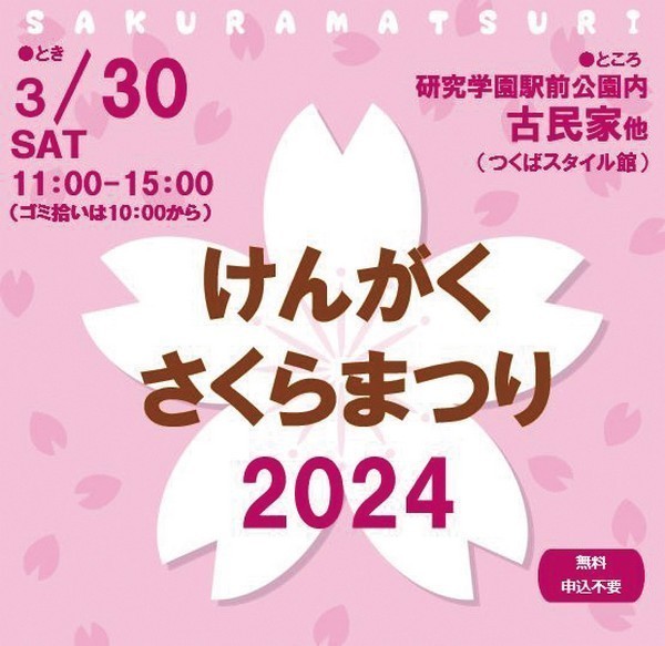 研究学園駅周辺の活動団体が連携して開催<br />
けんがくさくらまつり2024