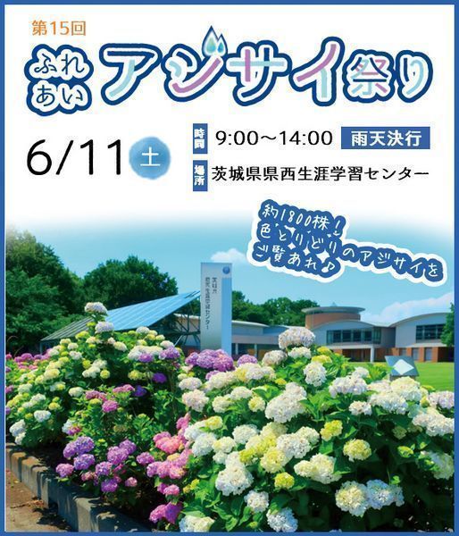 茨城県県西生涯学習センター<br />
第15回 ふれあいアジサイ祭り