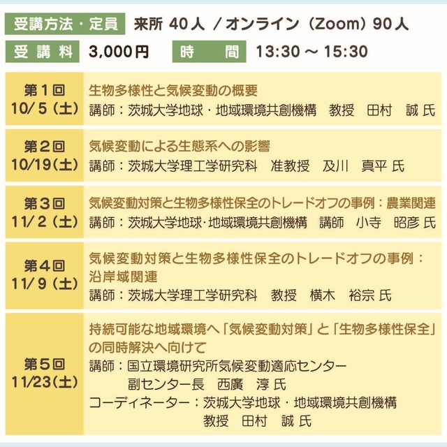 気候変動対策と生物多様性の保全 ～持続可能な地球環境のために～