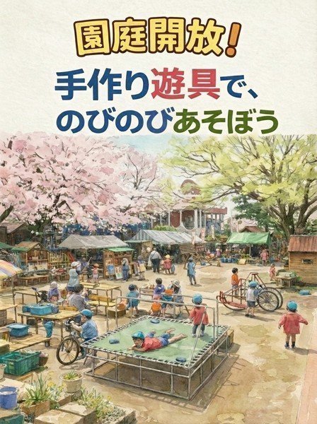 「園庭開放！」手作り遊具で、のびのびあそぼう