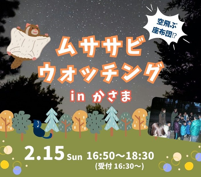 ムササビウォッチング in かさま